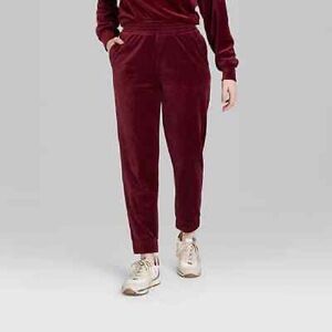 NWT Wild Fable Burgundy Velvet Joggers